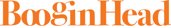 An orange logo with the text "BooginHead" written in a stylized font.