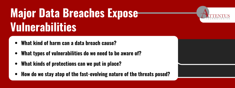 Key takeaways:

What kind of harm can a data breach cause?
What types of vulnerabilities do we need to be aware of?
What kinds of protections can we put in place?
How do we stay atop of the fast-evolving nature of the threats posed?
