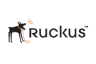 A stylized black dog with an orange leash standing to the left of the word "Ruckus" in bold black letters. The dog has orange lines emanating from its head, suggesting it's barking. The trademark symbol (™) is seen next to "Ruckus".